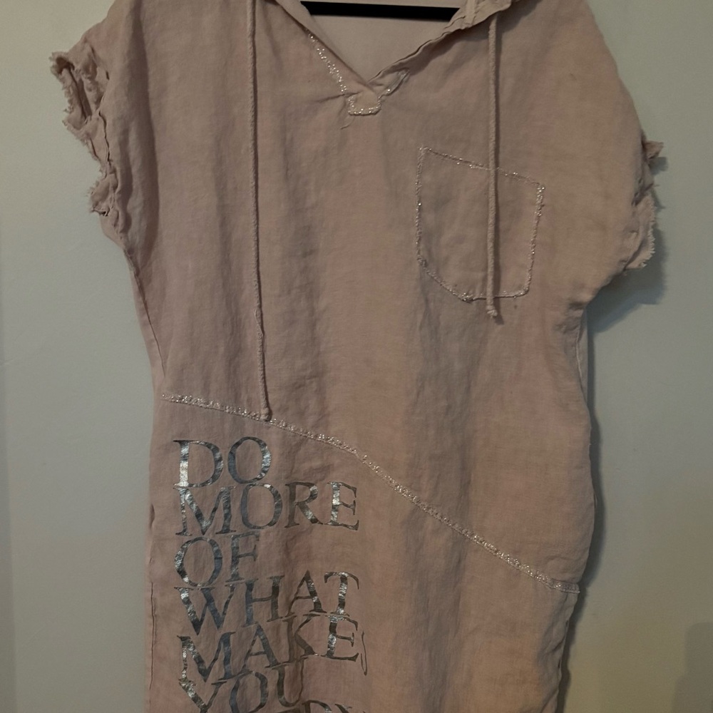 Charlie B light pink Hooded minidress : coverup